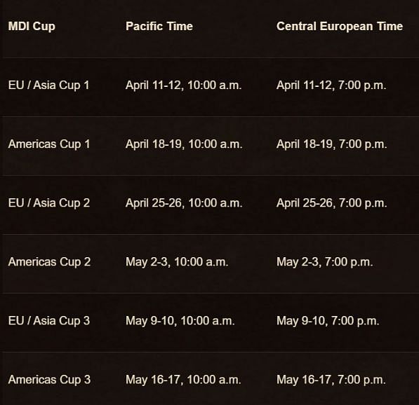 Broadcast Schedule
